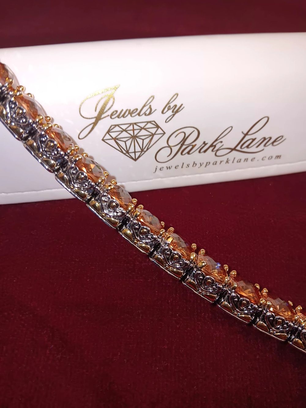 Vintahe Park Lane Champagne Rose Gold-Tone Crystal Bracelet - Picture 2 of 6